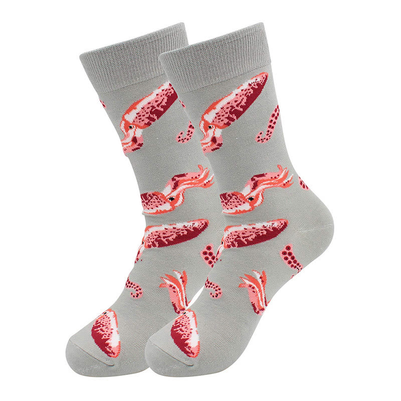 Plus Size Marine Series Fun Crew Socks(5 Pairs)