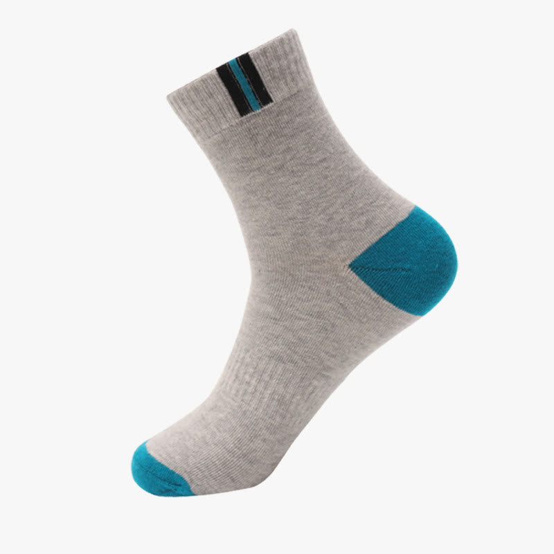 Breathable Ventilation Cotton Socks(3 Pairs) - 43-48 - Gray&Blue - image 6