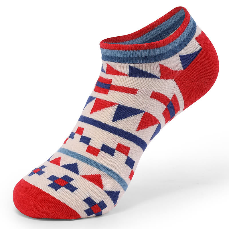 Plus Size Color Contrast Ankle Socks(5 Pairs)