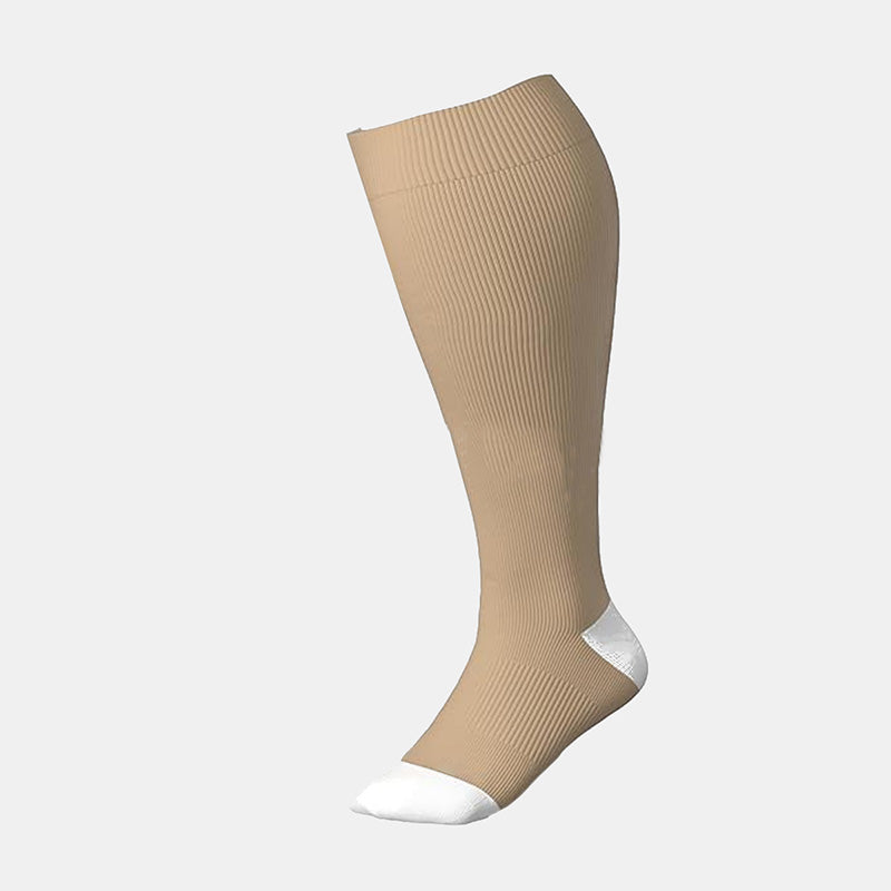 Plus Size Sport Elastic Compression Socks(3 Pairs) - Nude - 4XL - image 3