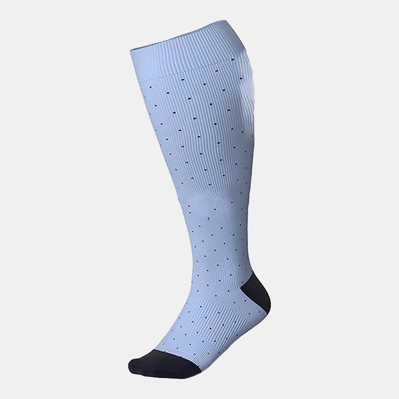 Plus Size Pink Polka Dot Compression Socks(3 Pairs) - Blue - 4XL - image 7