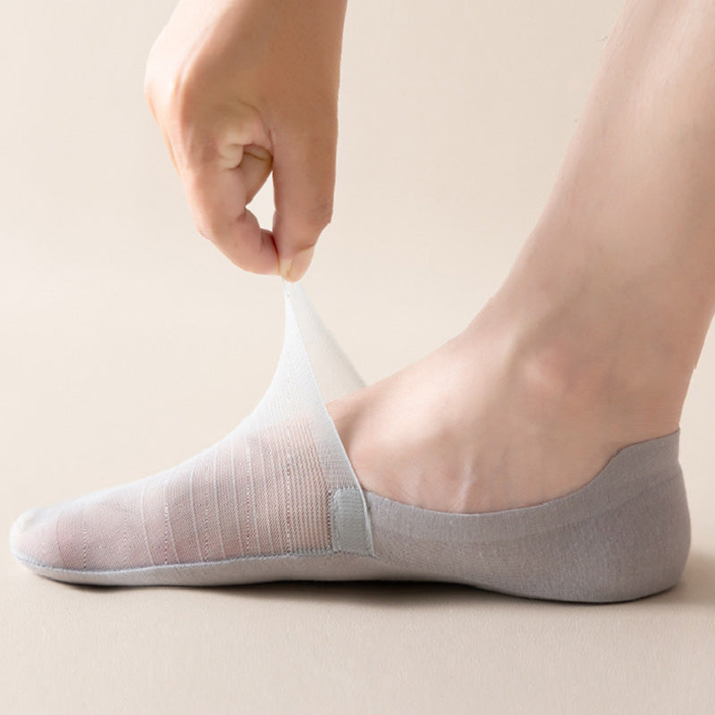 Plus Size Ice Silk No Show Socks(5 Pairs)