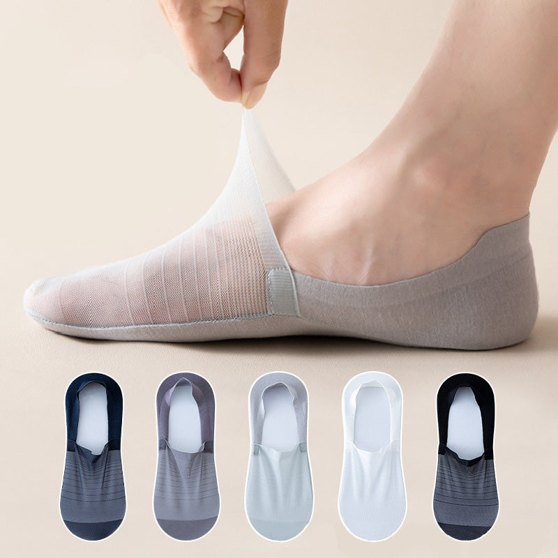 Plus Size Ice Silk No Show Socks(5 Pairs)