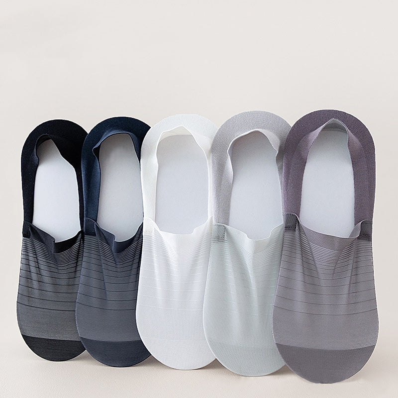 Plus Size Ice Silk No Show Socks(5 Pairs)