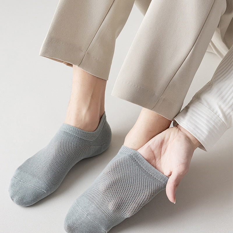 Plus Size Mesh Non-slip Silicone Ankle Socks(11 Pairs)