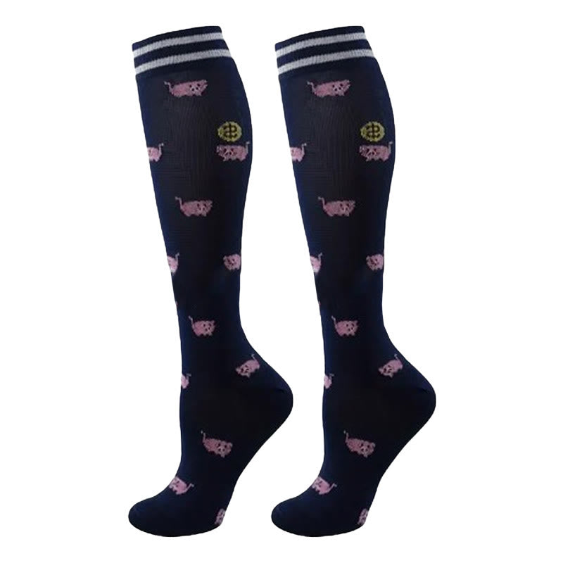 Colorful Animal Patterns Compression Socks(5 Pairs) - image 6