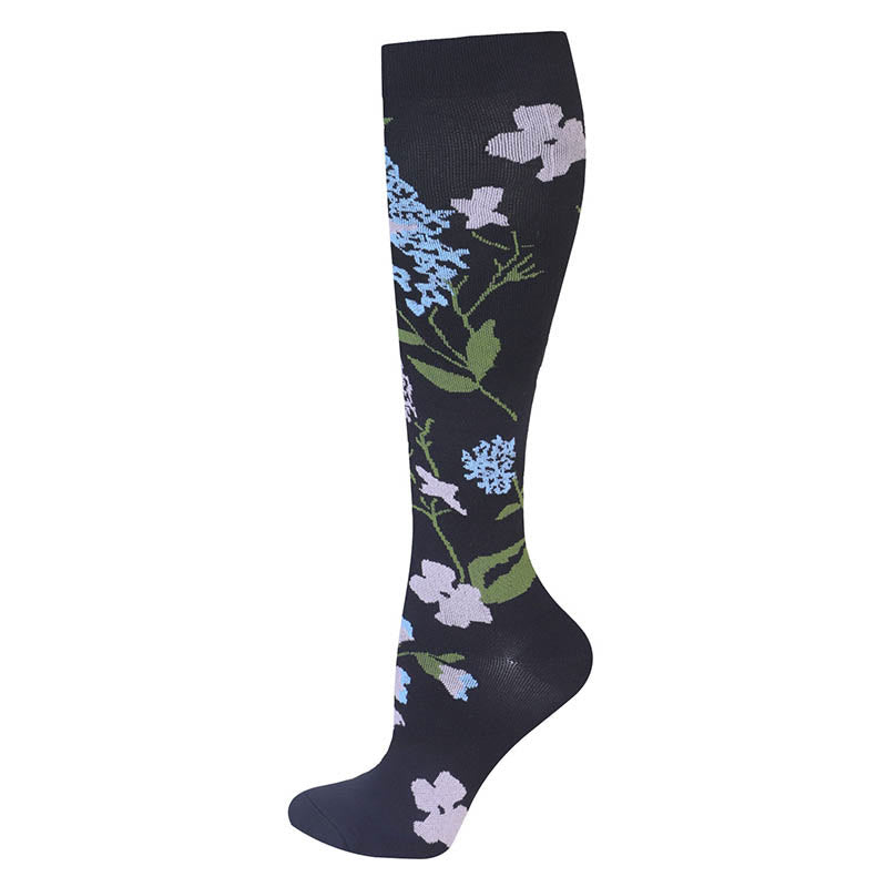 Flower Pattern Compression Socks(3 Pairs) - image 5