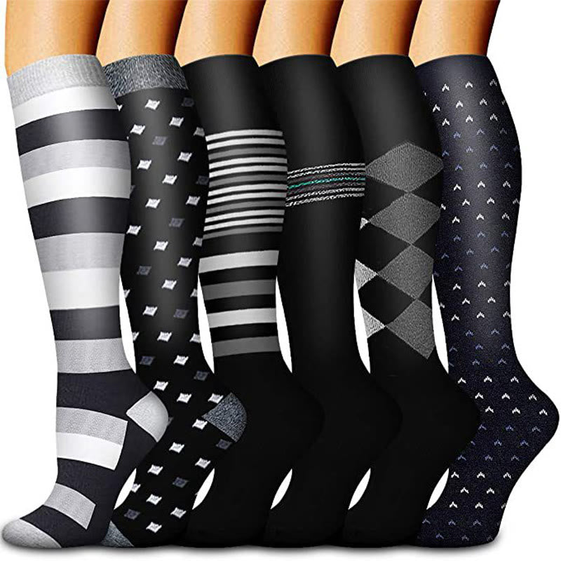 Black Series Compression Socks(6 Pairs) - Multicolor - S/M - image 0