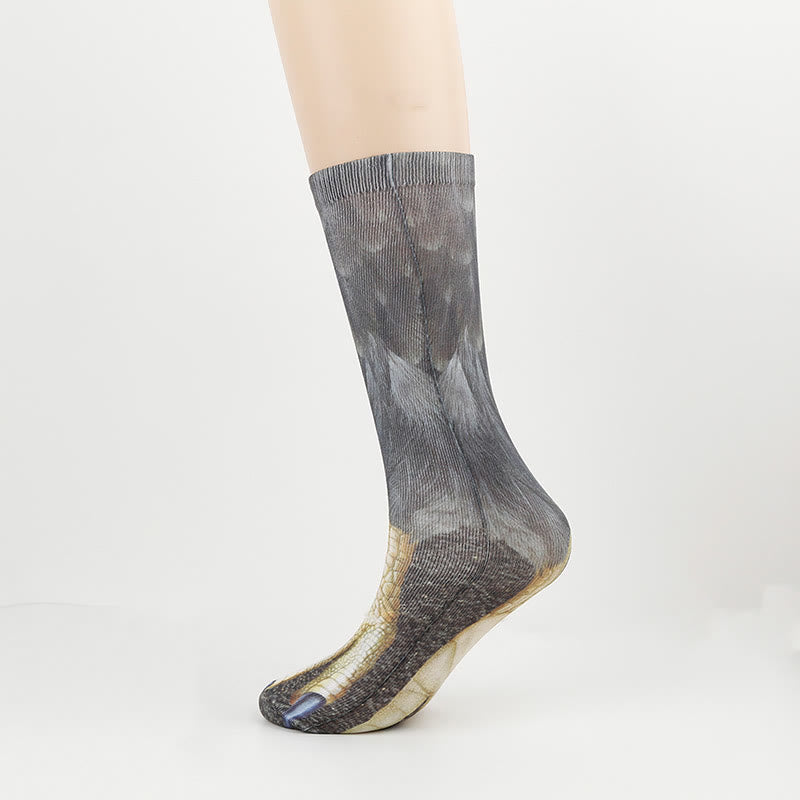 Plus Size Horse Eagle Tiger Paws Quarter Socks(3 Pairs) - image 4