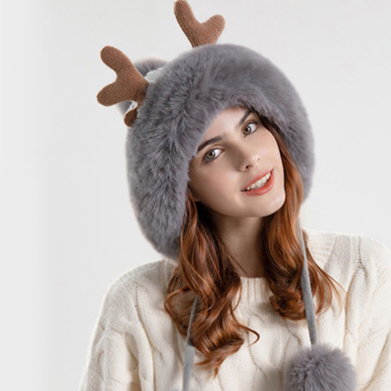 Antlers Pompom Beanie Hats