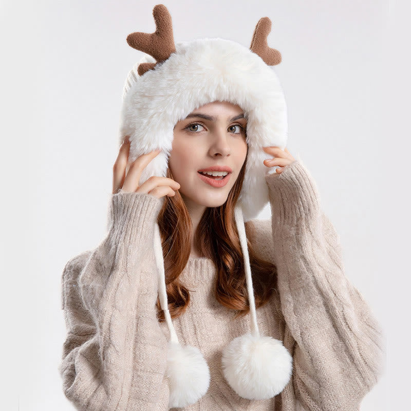 Antlers Pompom Beanie Hats