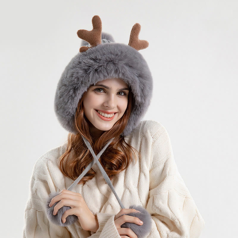 Antlers Pompom Beanie Hats