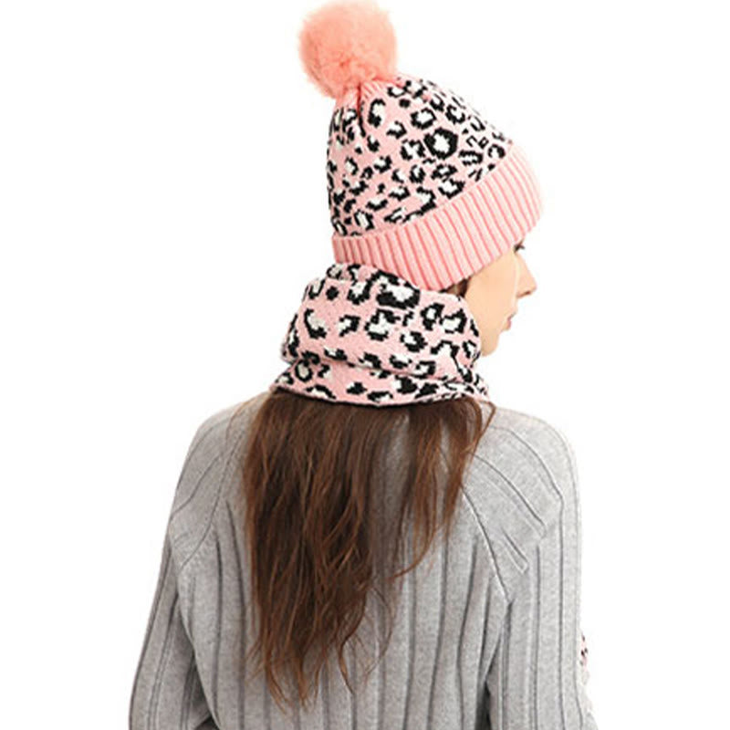 Leopard Gloves Beanie Scarf 3 In 1 Set