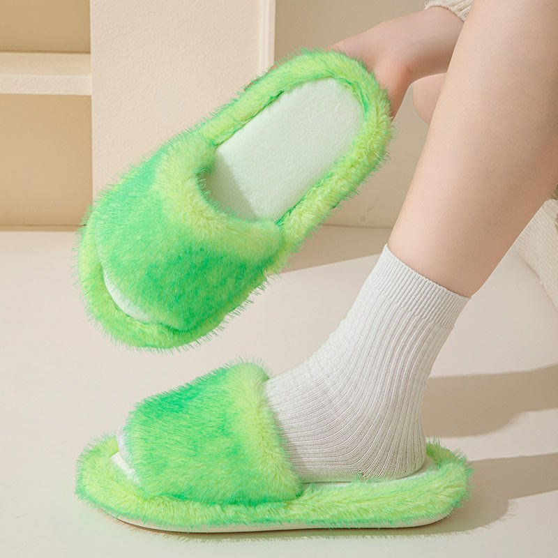 Plus Size Candy Color Plush Slippers - image 9