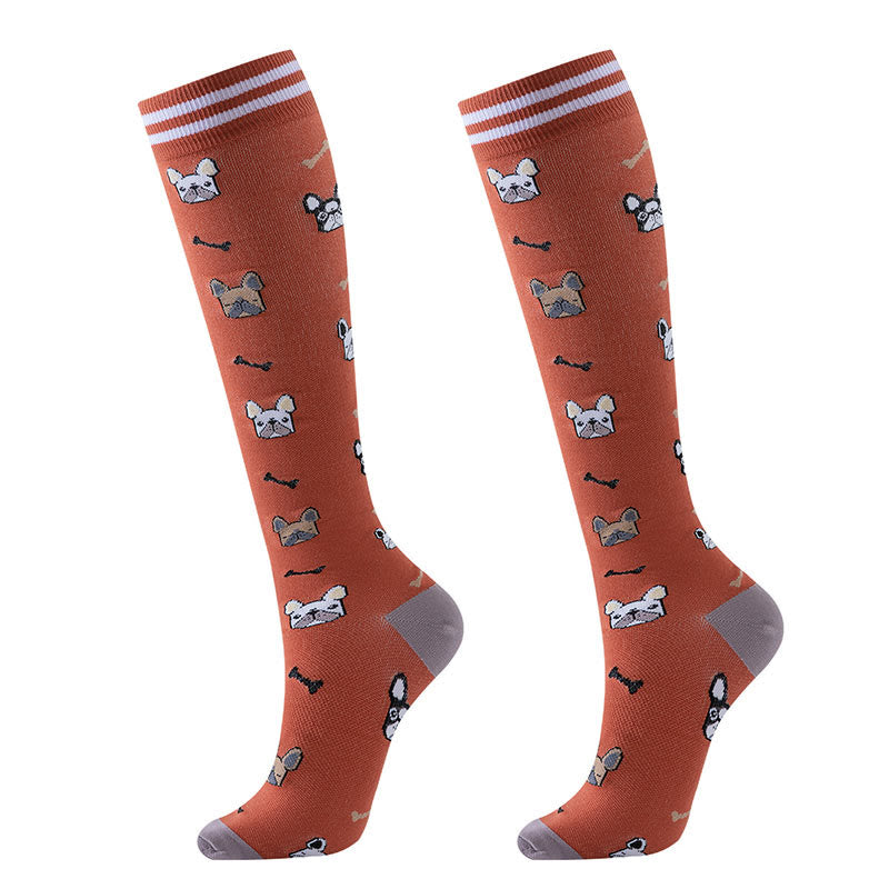 Purple Puppy Series Pattern Compression Socks(6 Pairs) - image 2