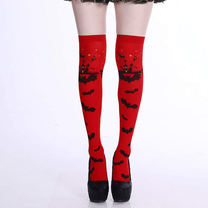 Halloween Haunted Bats Thigh High Knee Socks(5 Pairs) - image 6