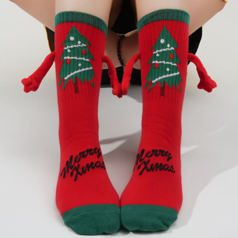 Plus Size Christmas Magnetic Crew Socks(3 Pairs) - image 4