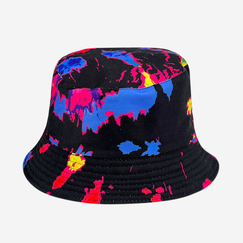 Plus Size Blue Purple Tie Dye Bucket Hat