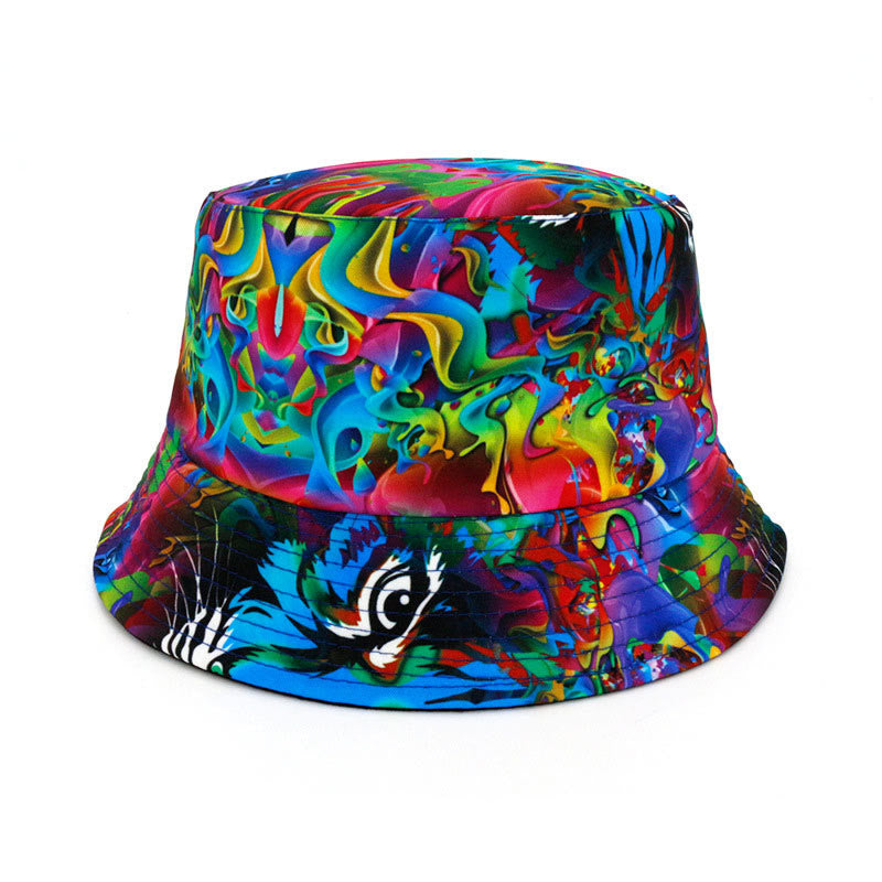 Plus Size Leaves Tie Dye Bucket Hat