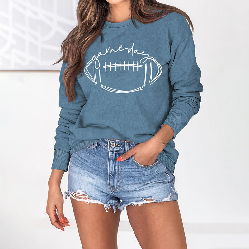 Plus Size White Rugby Print Sweatshirt