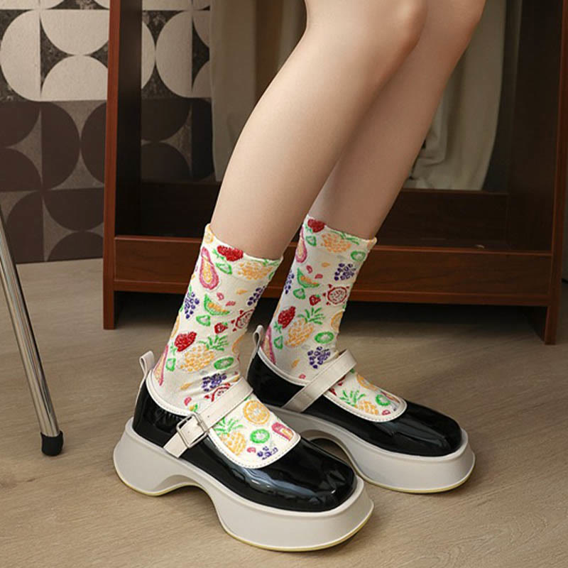 Fruit Print Quarter Socks(5 Pairs) - image 6