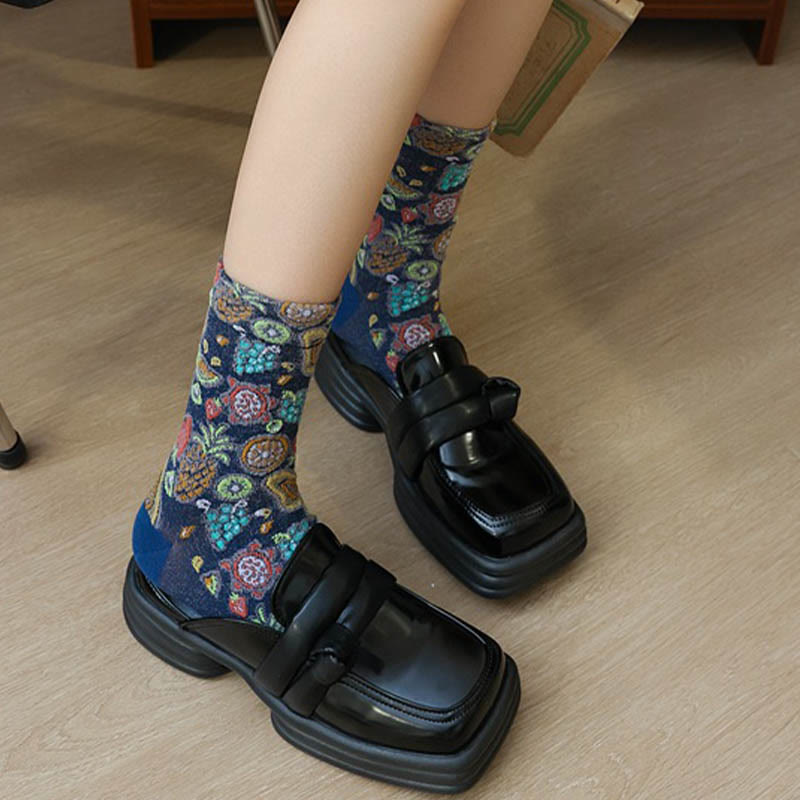 Fruit Print Quarter Socks(5 Pairs) - image 5