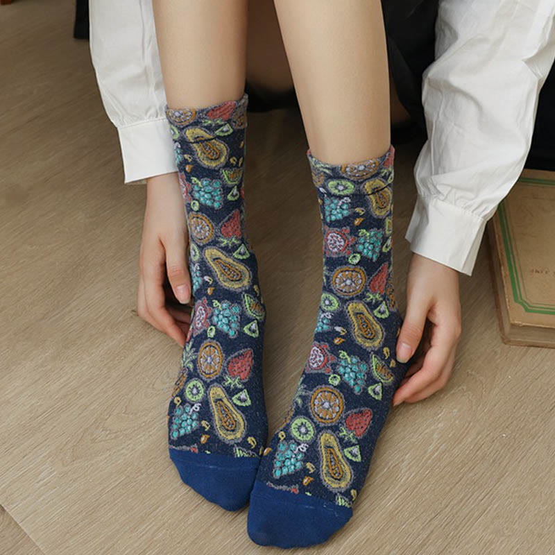 Fruit Print Quarter Socks(5 Pairs) - image 4