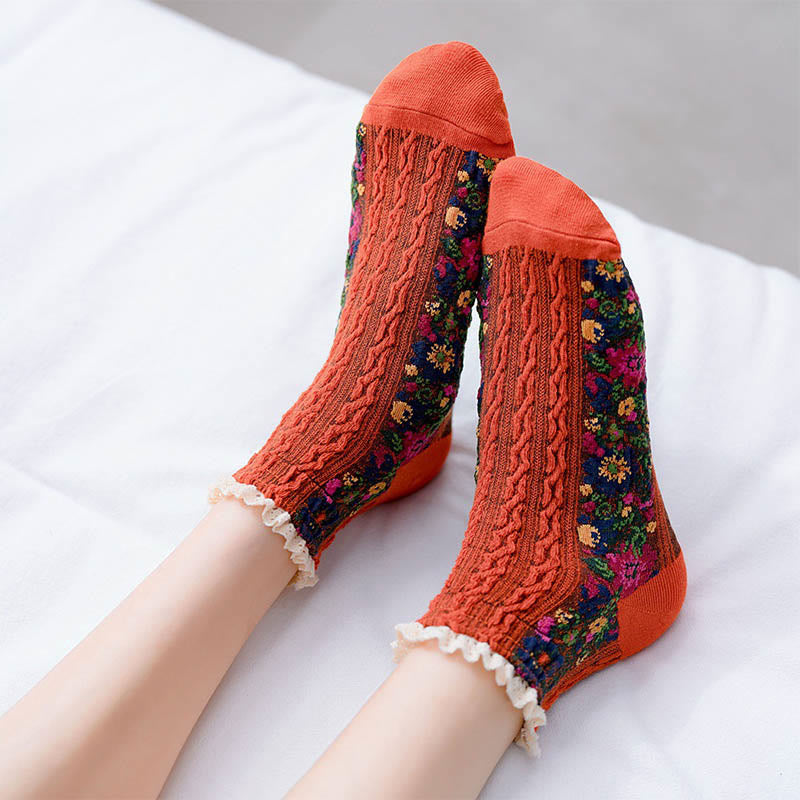 Vintage Lace Ankle Socks(5 Pairs) - image 3