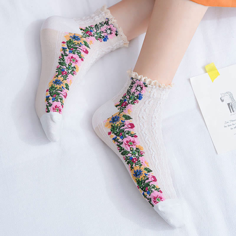Vintage Lace Ankle Socks(5 Pairs) - image 8