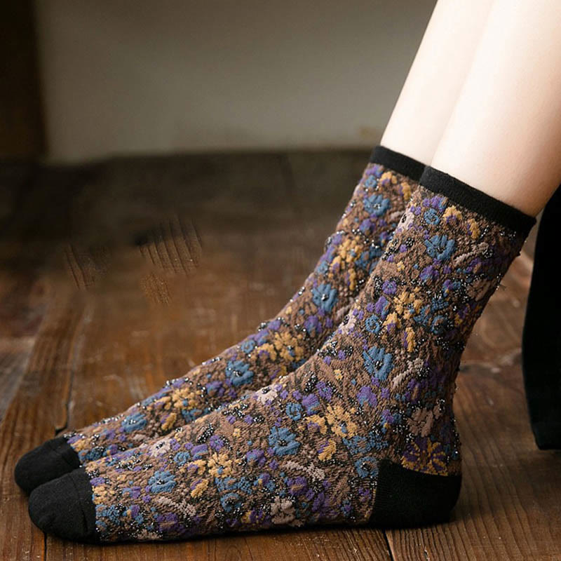 Plants Flowers Quarter Socks(5 Pairs) - image 6