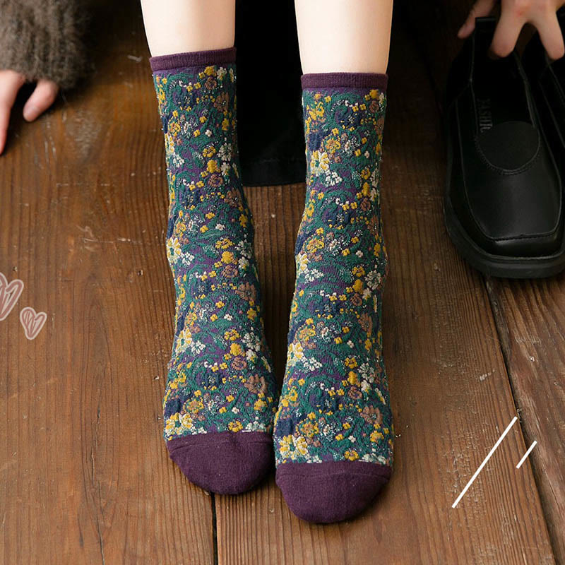 Plants Flowers Quarter Socks(5 Pairs) - image 4