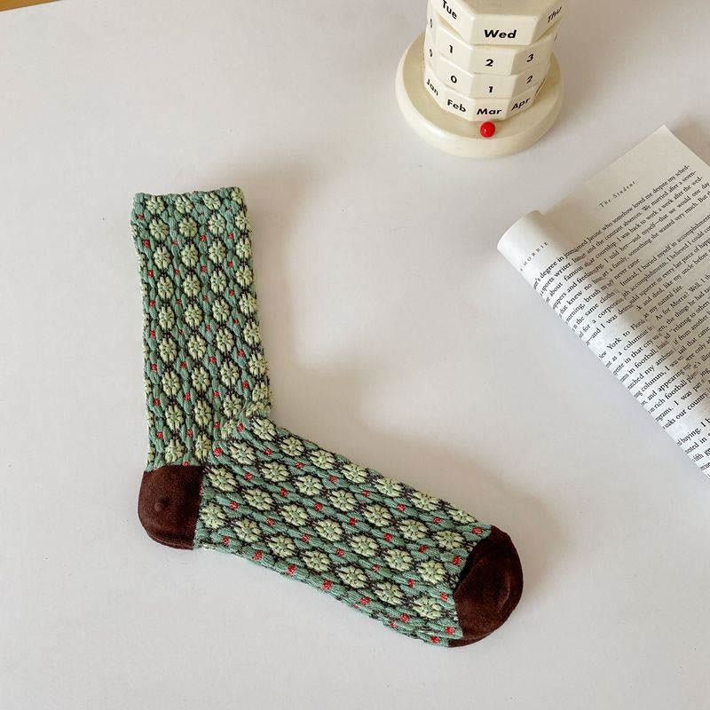 French Elegant Floral Quarter Socks(5 Pairs)