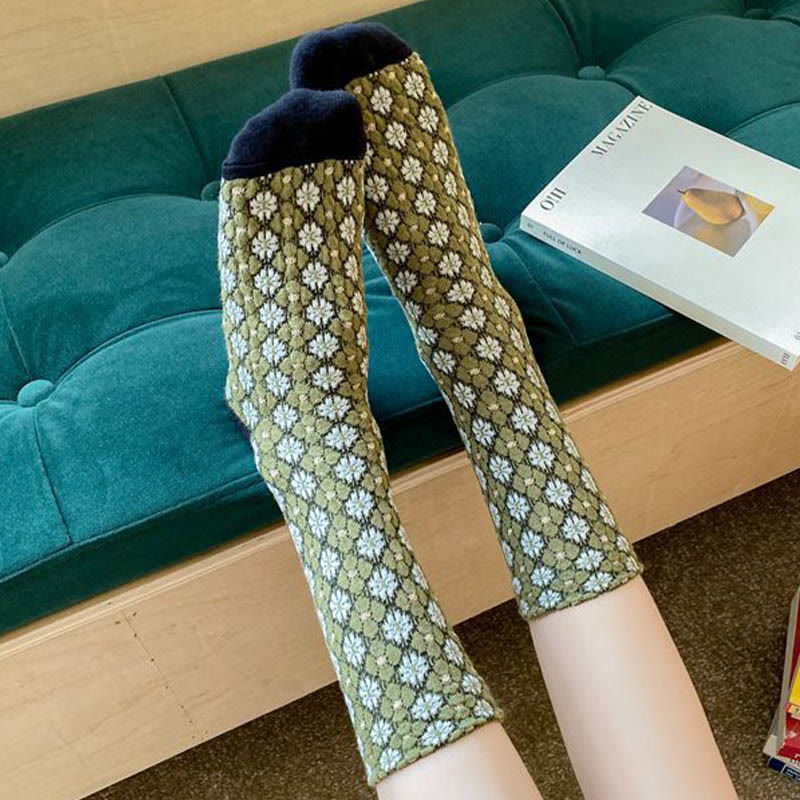 French Elegant Floral Quarter Socks(5 Pairs)
