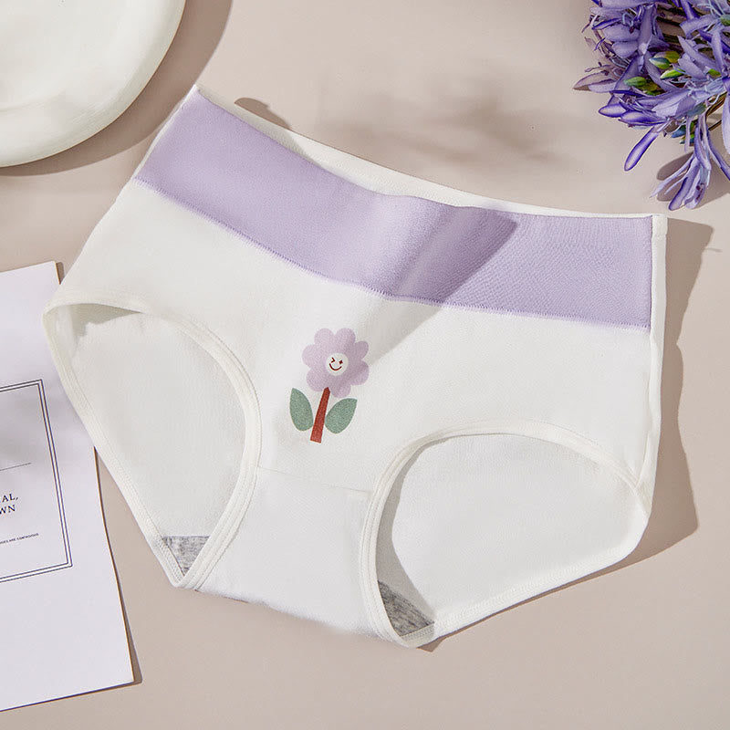 Plus Size Smiley Flower Panty(4 Packs) - Flower - 2XL - image 2