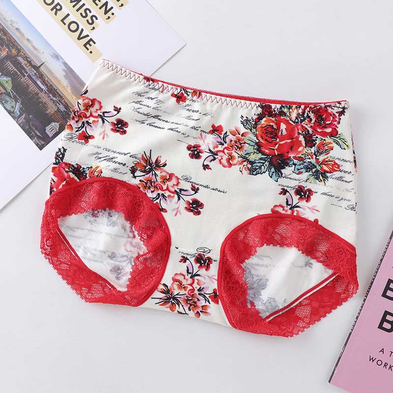 Plus Size Lace Panty(4 Packs) - Red - XL - image 16