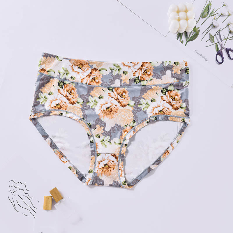 Plus Size Soft Flowers Panty(4 Packs) - Grey - 4XL - image 11