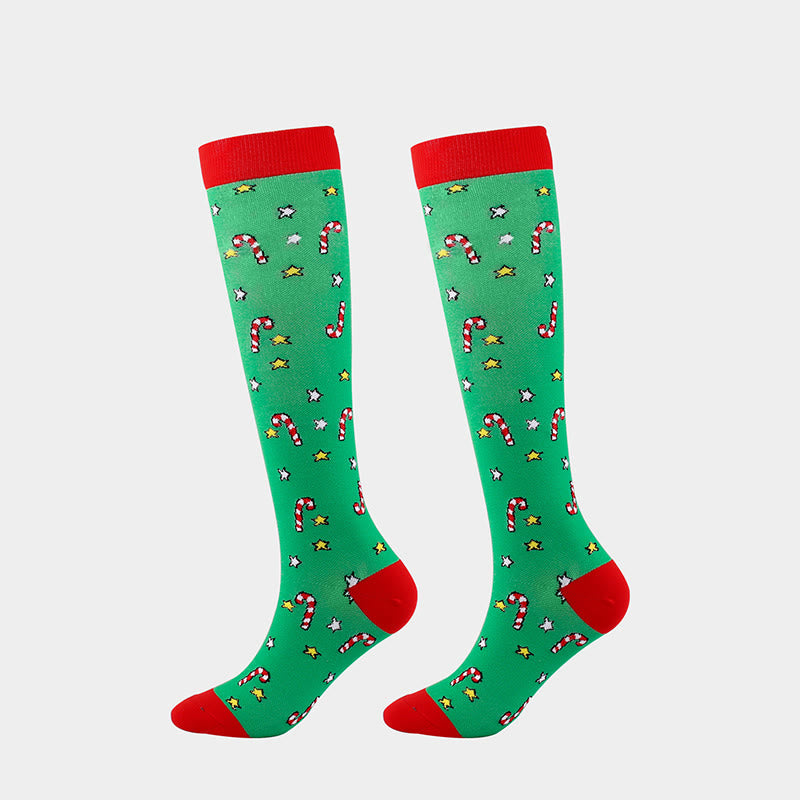 Cartoon Christmas Elements Compression Socks(6 Pairs) - image 4