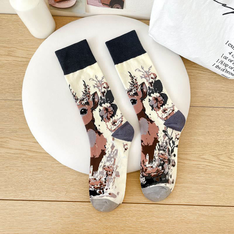 Cartoon Animals Quarter Socks(6 Pairs) - image 6
