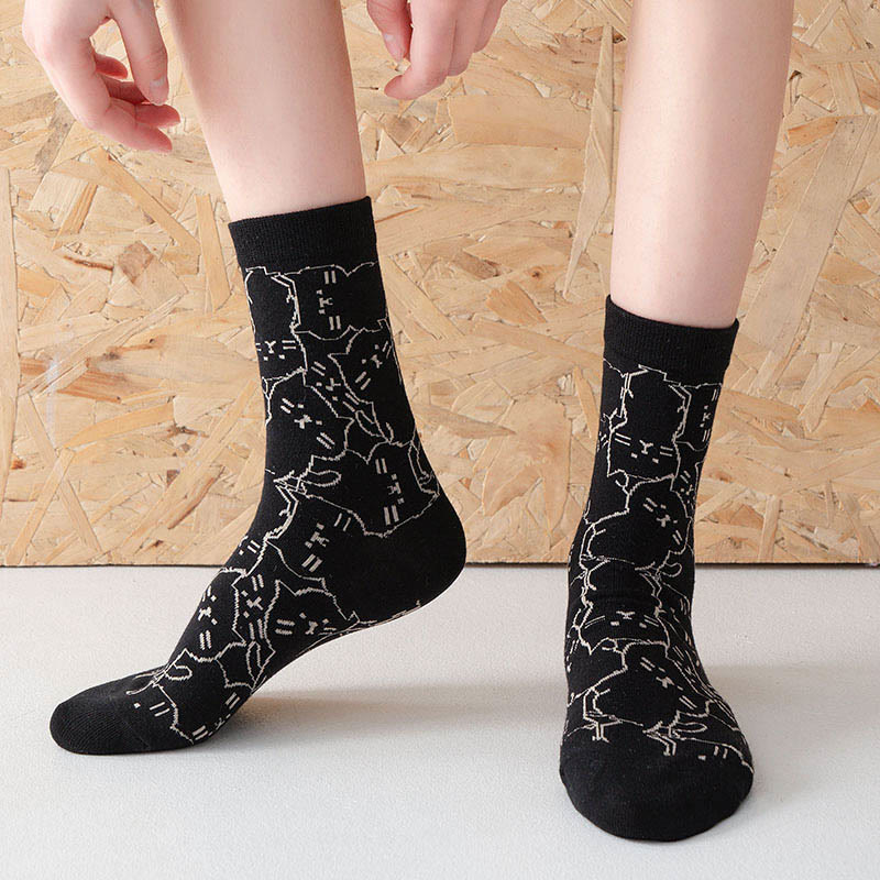 Line Cat Quarter Socks(5 Pairs) - image 3