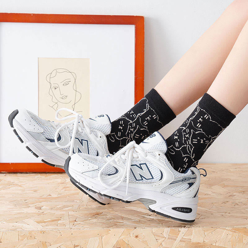 Line Cat Quarter Socks(5 Pairs) - image 7