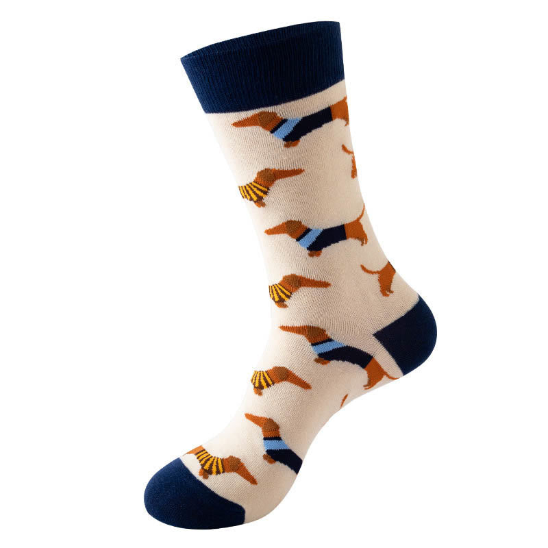 Panda Dog Cat Quarter Socks(5 Pairs) - Apricot - EU36-40(US3-7) - image 9
