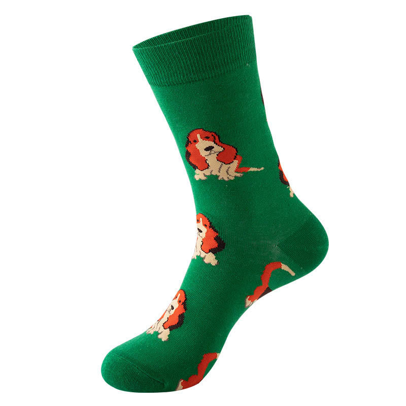 Panda Dog Cat Quarter Socks(5 Pairs) - Green - EU36-40(US3-7) - image 8