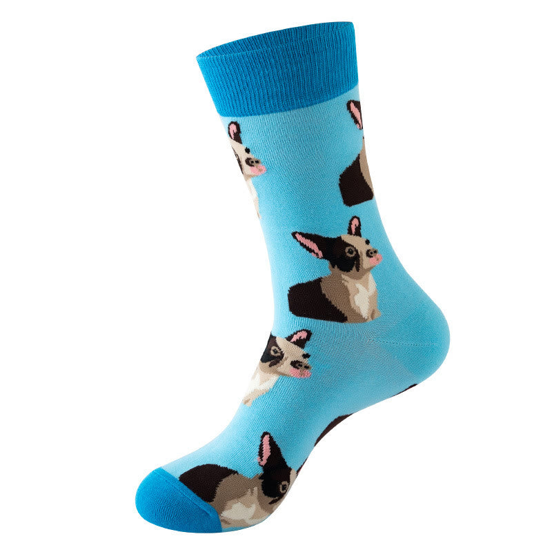 Panda Dog Cat Quarter Socks(5 Pairs) - Blue - EU36-40(US3-7) - image 10