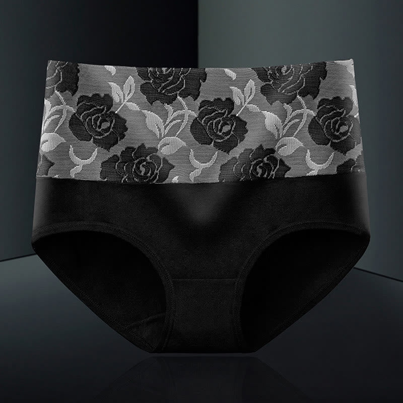 Exquisite Printing Panty(4 Packs) - Black - 5XL - image 10