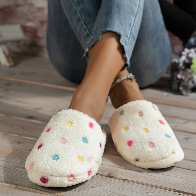 Plus Size Colorful Dots Slippers