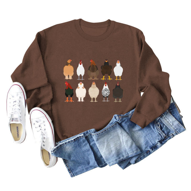 Plus Size Chick Print Sweatshirt - Coffee - 2XL - image 9