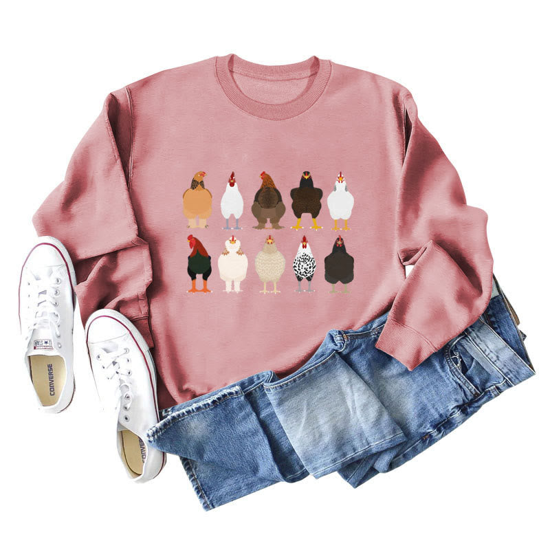 Plus Size Chick Print Sweatshirt - Dark Pink - 2XL - image 13