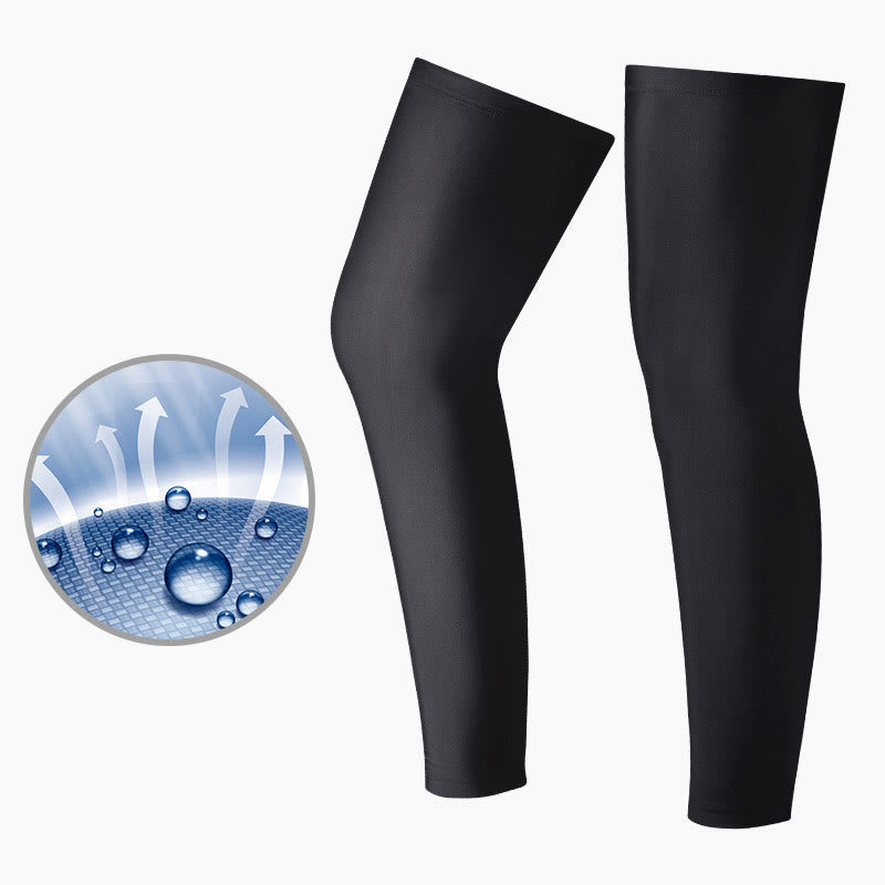 Sun Proof Thigh High Compression Sleeve Socks(2 Pairs) - Black - XL - image 4