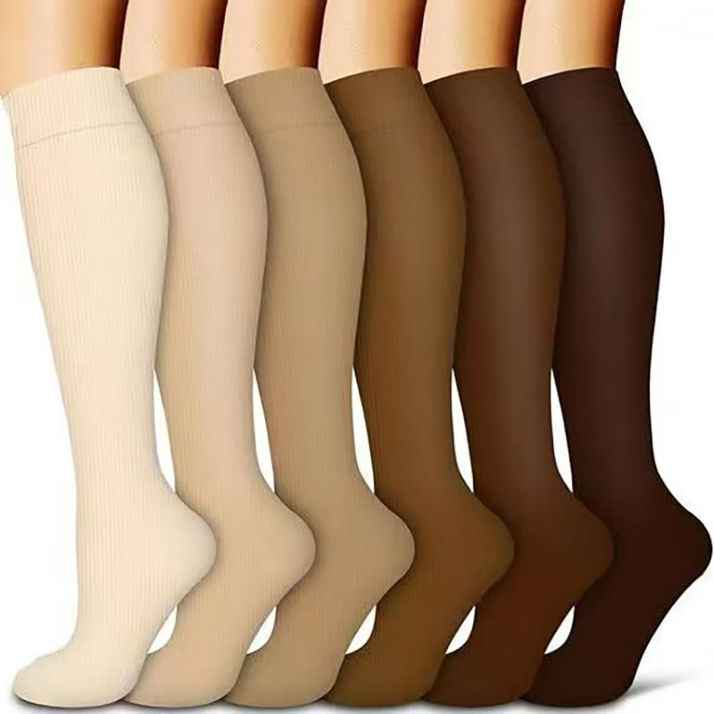 Pure Brown Series Compression Socks(6 Pairs) - image 0