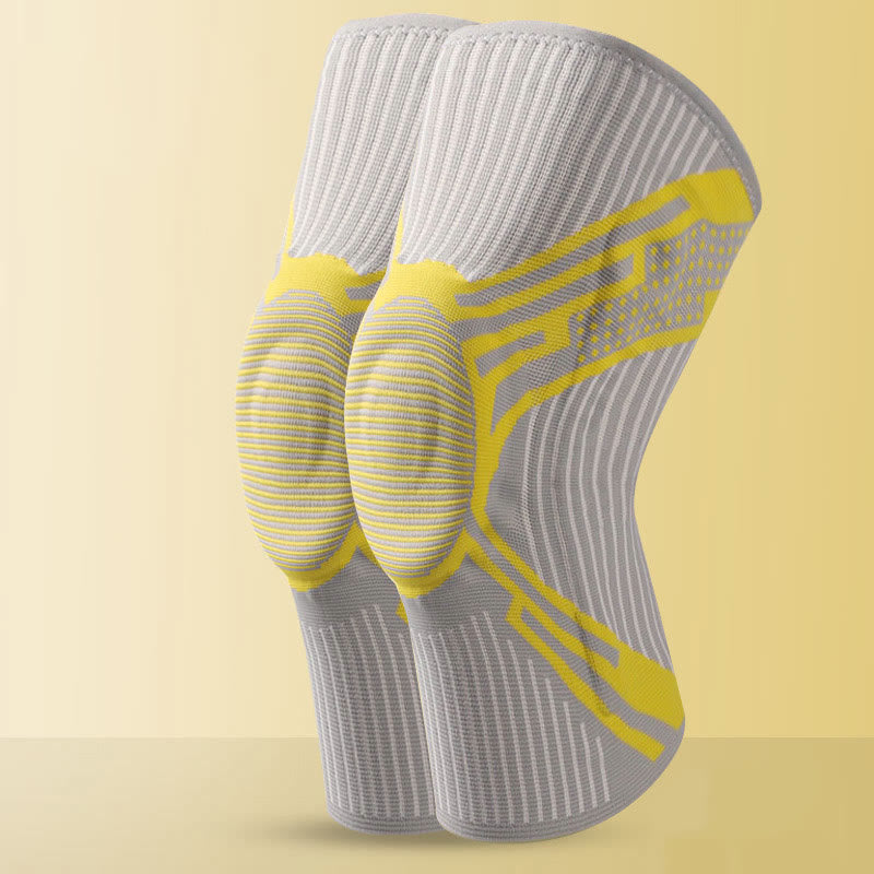 Silicone Pad Support Knee Sleeve - Yellow - XL - image 17